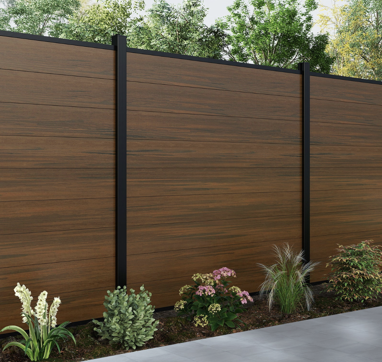 Modern composite fence panels