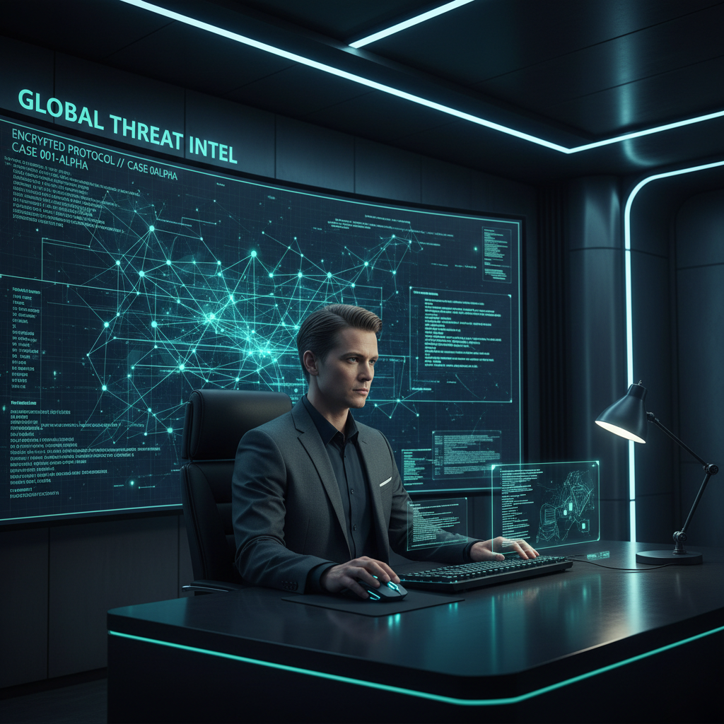 Forensic specialist reviewing case evidence