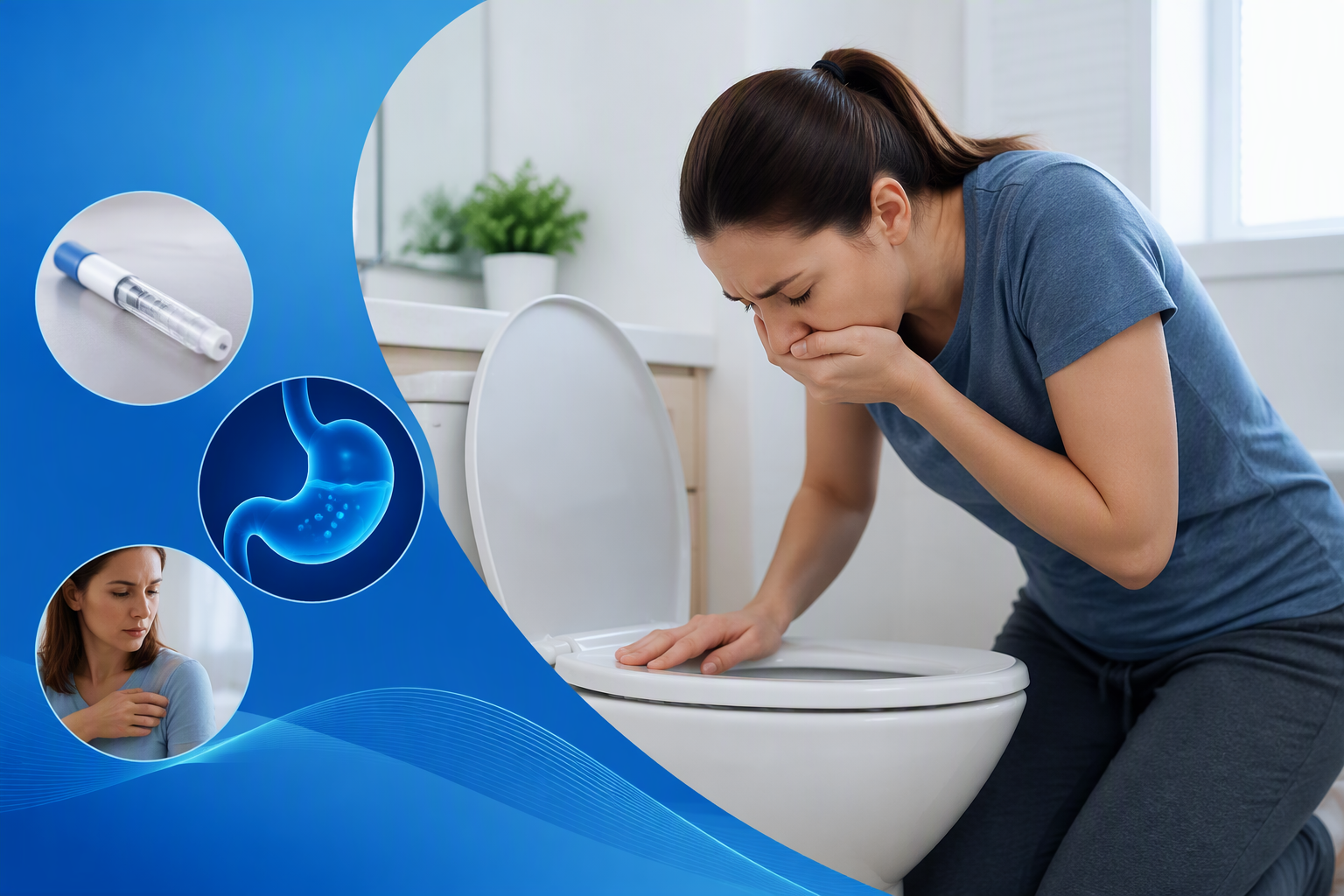 Vomiting after starting tirzepatide or increasing the dose