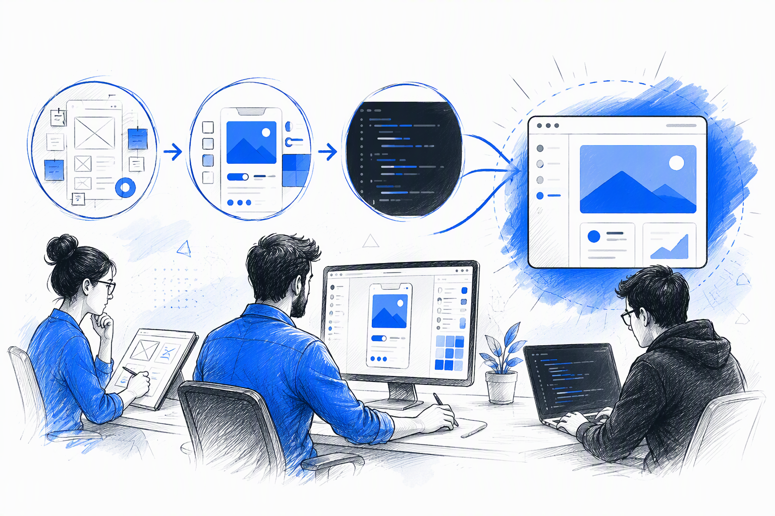 Why a hybrid UX, UI, and frontend approach works better