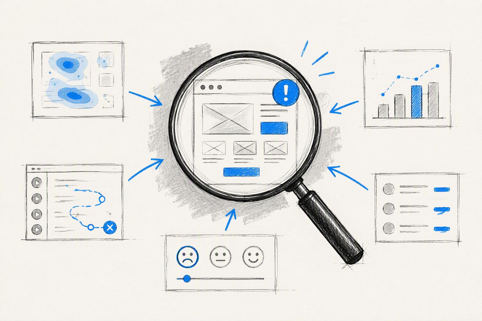 Find UX failures by combining five evidence sources